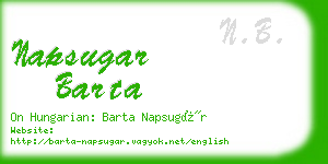 napsugar barta business card
